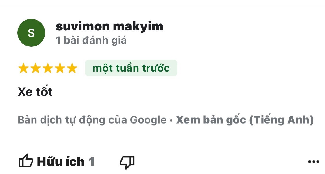 Khách hàng đánh giá khi thuê xe