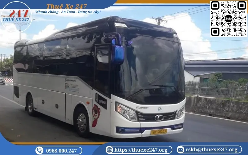 Thuê xe du lịch 29 chỗ đi Vũng Tàu Thaco Evergreen TB81S